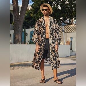 Lovely paisley COOFANDY unisex Lightweight Kimono with Belt NWT